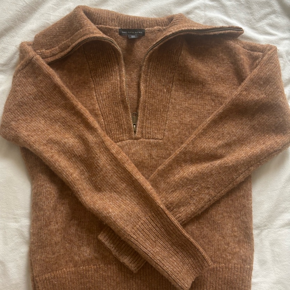 Saks Fifth Avenue Tan Knit Sweater
